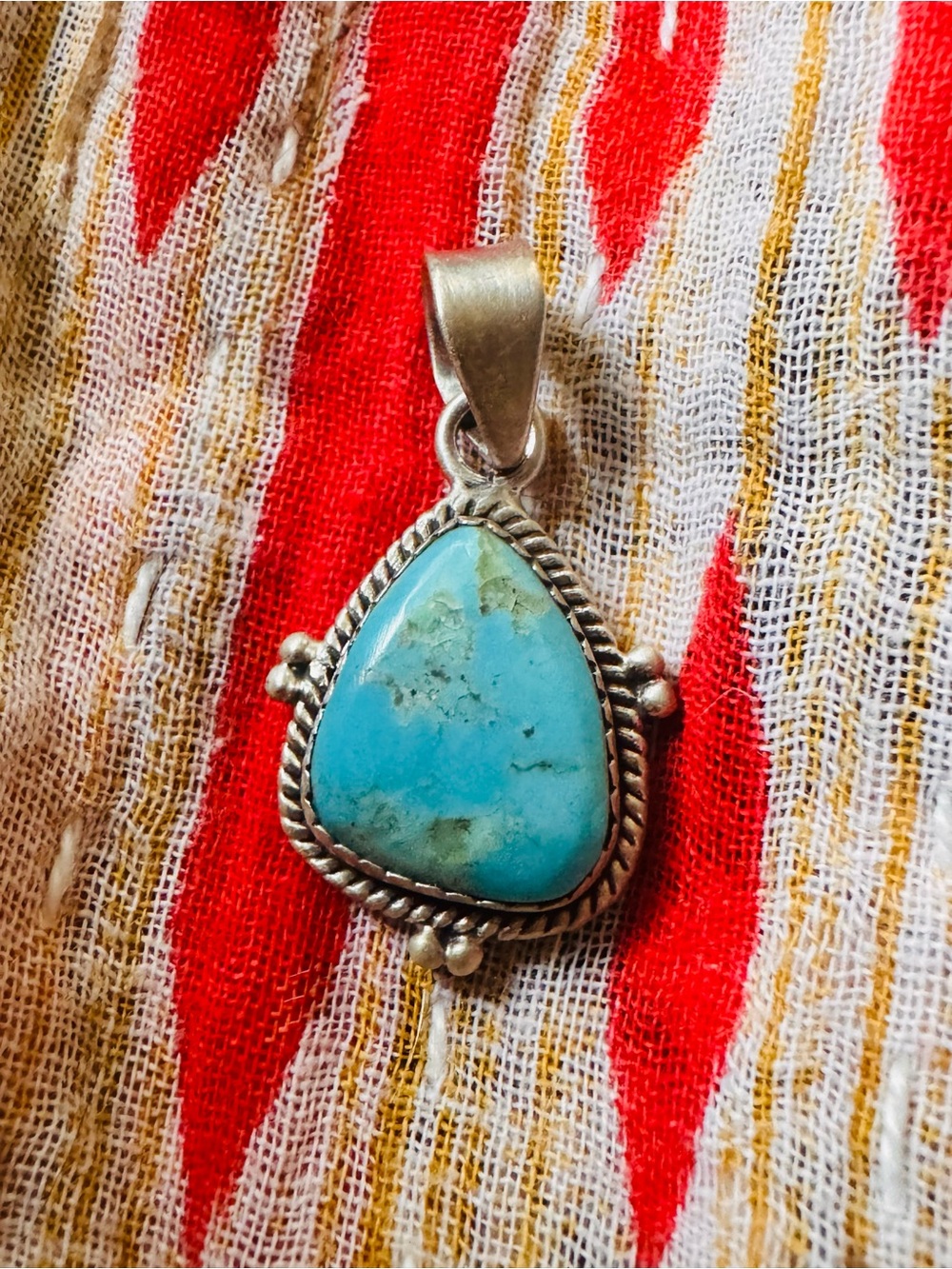925 Sterling Silver Native Sedona Turquoise Pendant